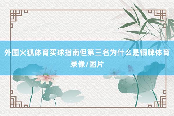 外围火狐体育买球指南但第三名为什么是铜牌体育录像/图片