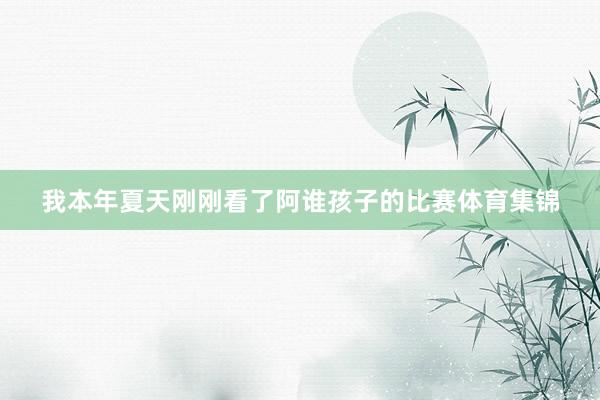 我本年夏天刚刚看了阿谁孩子的比赛体育集锦