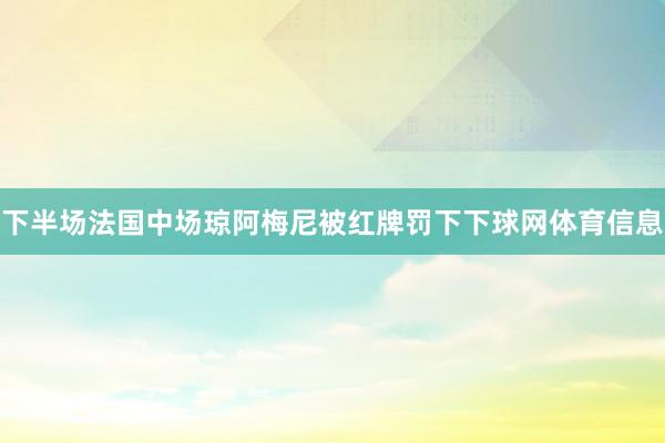 下半场法国中场琼阿梅尼被红牌罚下下球网体育信息