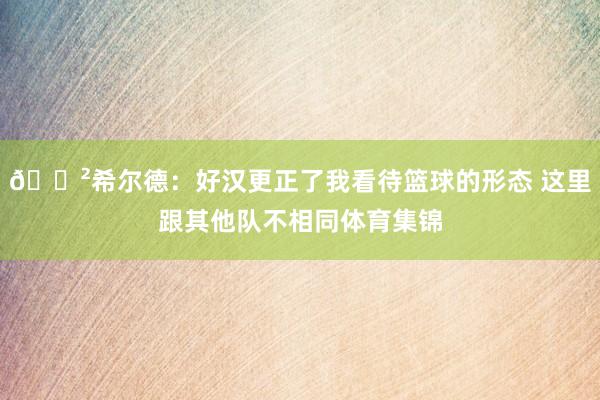 😲希尔德：好汉更正了我看待篮球的形态 这里跟其他队不相同体育集锦