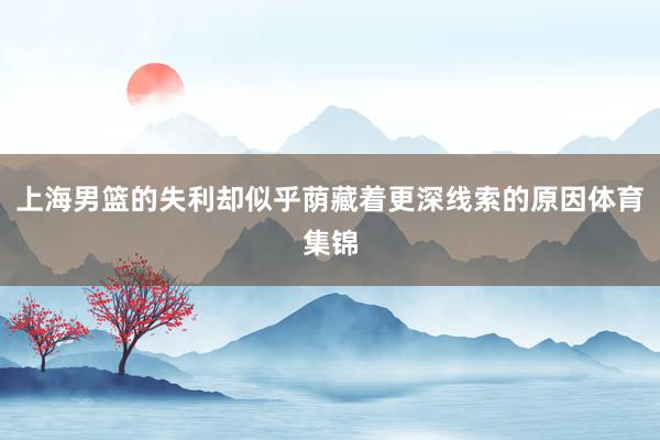 上海男篮的失利却似乎荫藏着更深线索的原因体育集锦