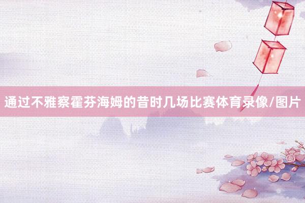 通过不雅察霍芬海姆的昔时几场比赛体育录像/图片