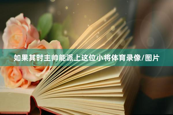 如果其时主帅能派上这位小将体育录像/图片